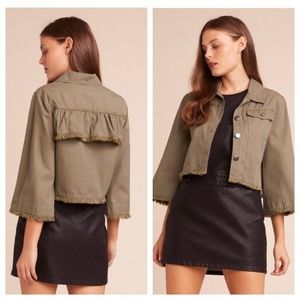 NWT‎ Jack by BB Dakota Cropped Raw Hem Utility Jacket